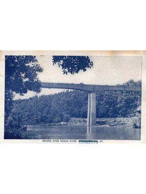 Vintage Photo Postcard Bridge Over Green River Morgantown KY Published By Butler